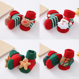 Christmas Baby Socks for Girls Boys Non-Slip Floor Socks Cute Cartoon Animal Baby Xmas Cotton Sock