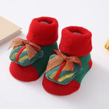 Christmas Baby Socks for Girls Boys Non-Slip Floor Socks Cute Cartoon Animal Baby Xmas Cotton Sock