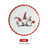 Nordic Creative Santa Claus Ceramic Cutlery Set Ceramic Dinner Plate Snack Plate Home Teapot Cup Sealed Jar Christmas Gift