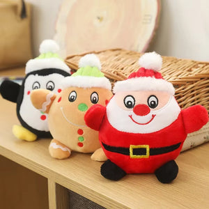 New Interactive Dog Pet Toy Cat Dog Durable Plush Doll Santa Penguin Sound Making Teeth Grinding Doll Christmas Gift for Puppies