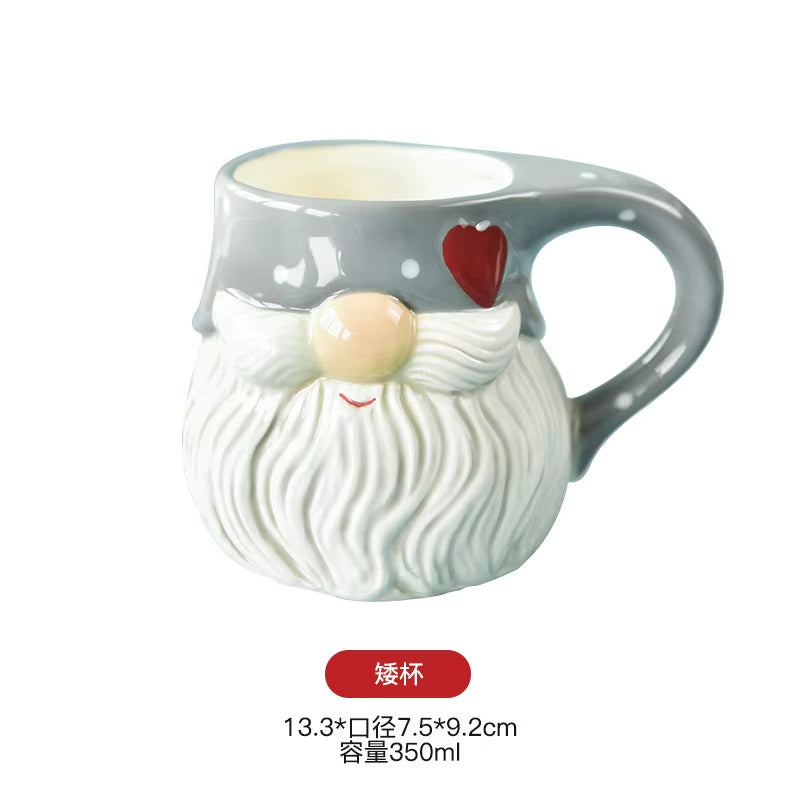 Nordic Creative Santa Claus Ceramic Cutlery Set Ceramic Dinner Plate Snack Plate Home Teapot Cup Sealed Jar Christmas Gift